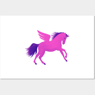 Purple Pink Unicorn, Mythical Creature Posters and Art